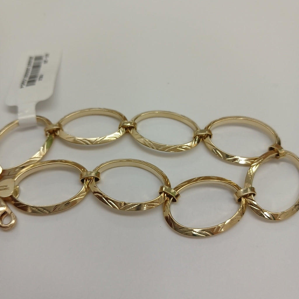 PULSERA CON AROS OVALADOS 14K 18 CM 5.2 GR (NUEVO)