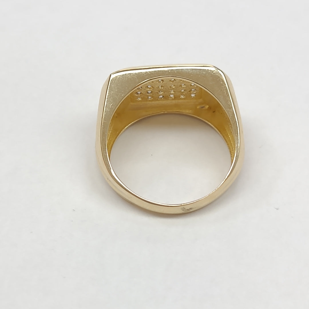 ANILLO C CIRCONIAS 14K 9.5 TALLA 5.9 GR (NUEVO)
