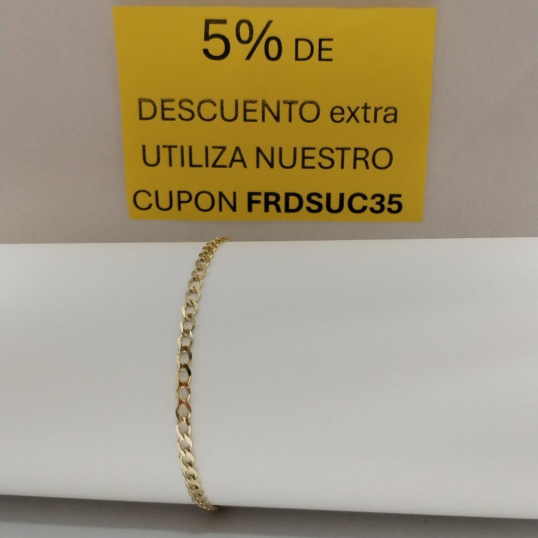 PULSERA TEJIDO BARBADA 14K 21 CM 3.8 GR (NUEVO)