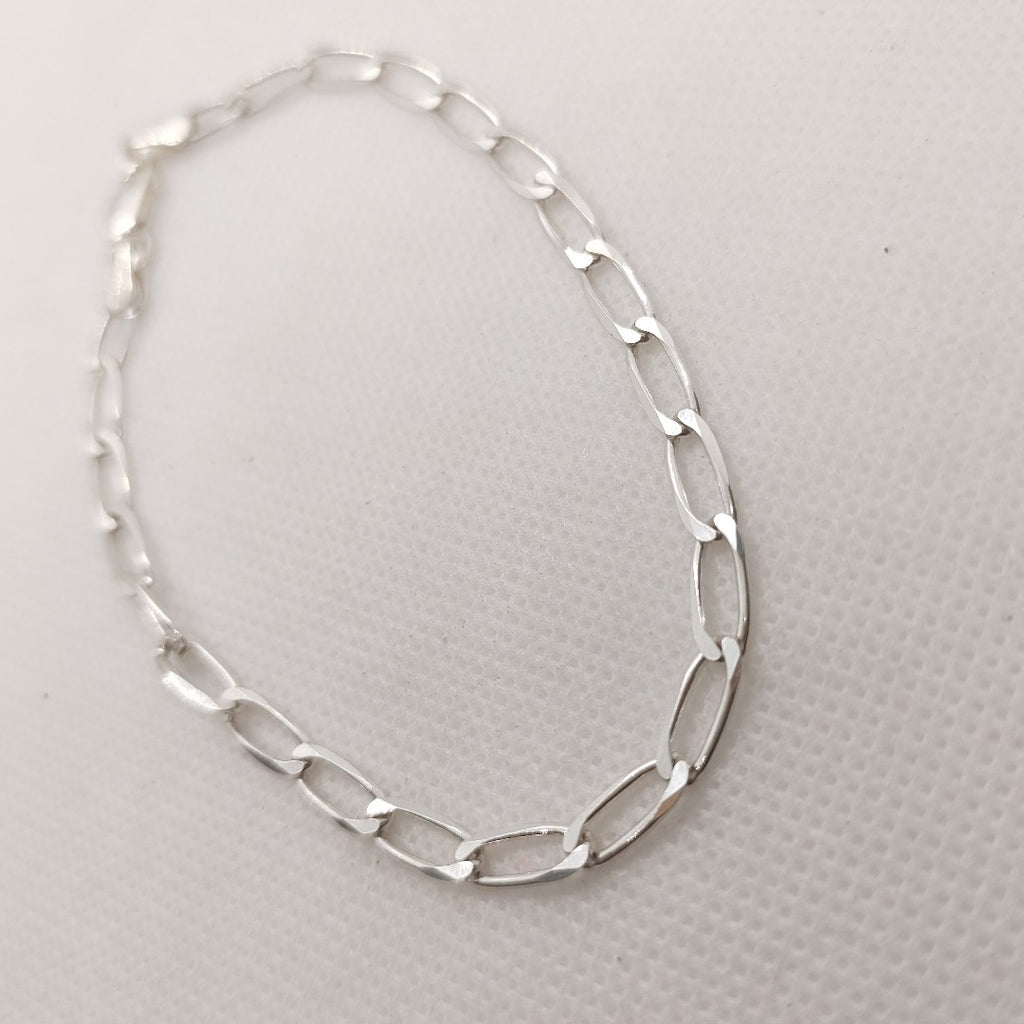 PULSERA TEJIDO ESLABONES PLATA .925 21 CM 4 GR (NUEVO)