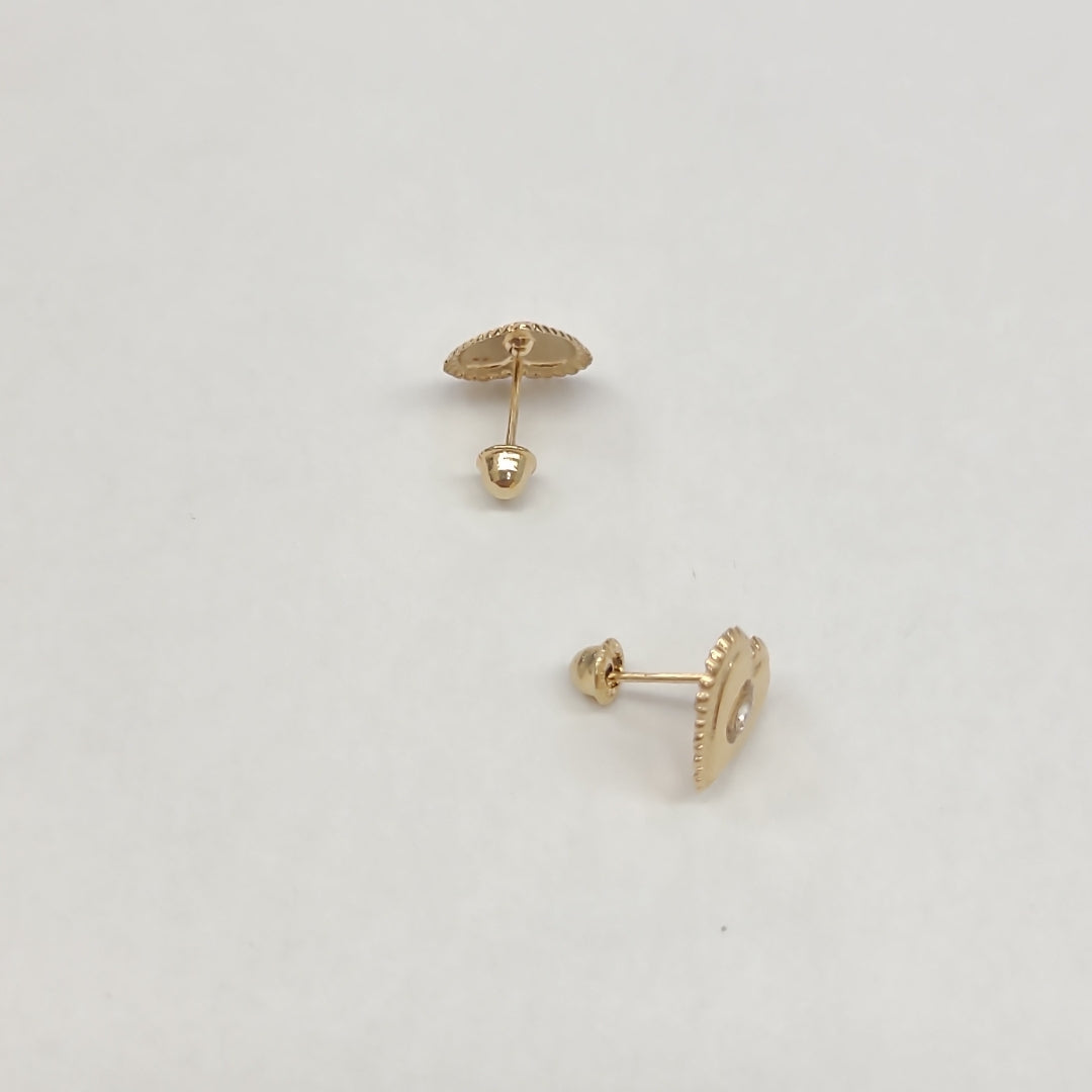 BROQUELES BROQUEL FIG CORAZON C CIRCONIA 14K 0.2614 GR (NUEVO)
