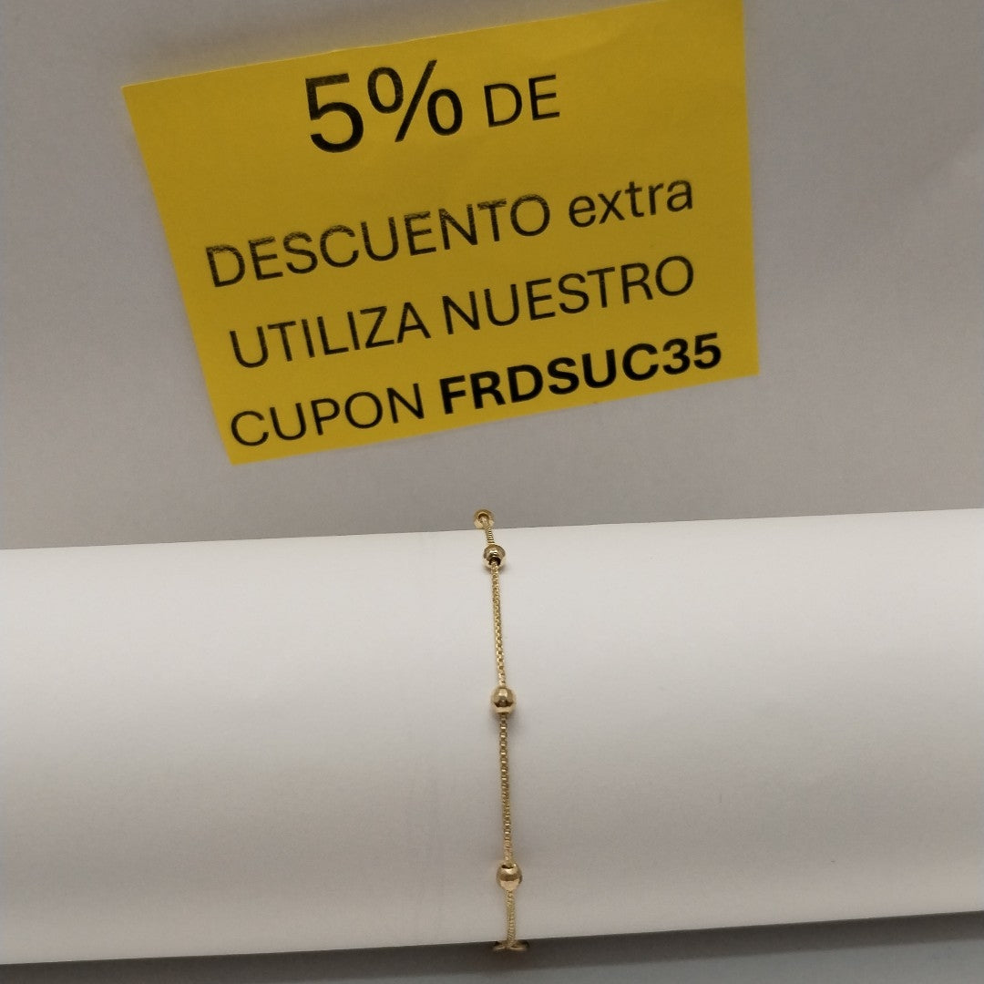 PULSERA ESPECIAL CON BOLITAS 14K 18 CM 1.4 GR (NUEVO)