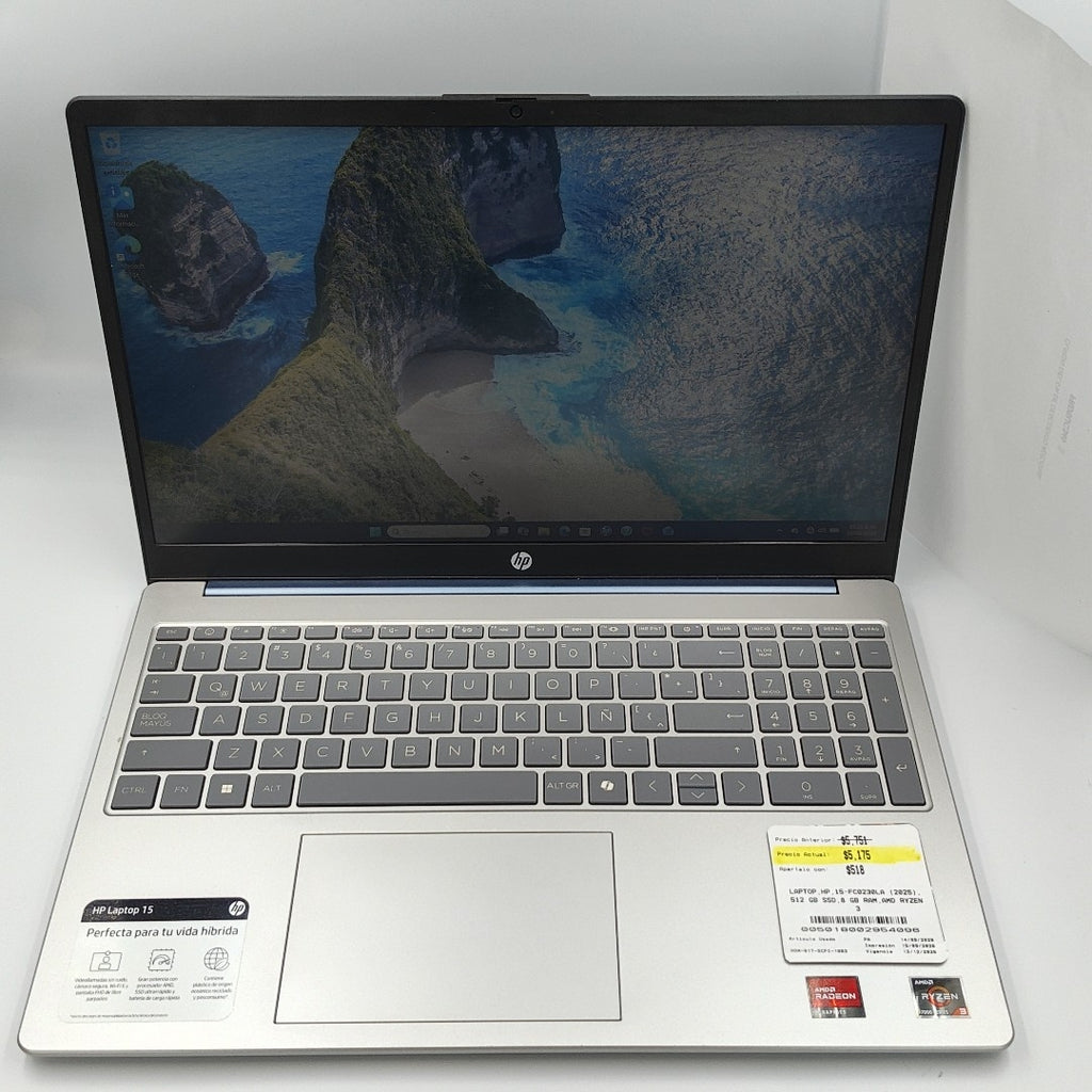 LAPTOP HP 15-FC0230LA (2025) 512 GB SSD 8 GB RAM (SEMINUEVO)
