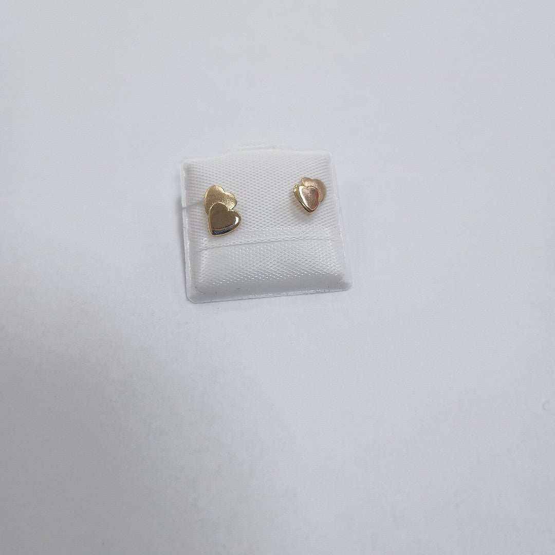 BROQUELES BROQUEL CORAZON DOBLE 14K 0.2171 GR (NUEVO)