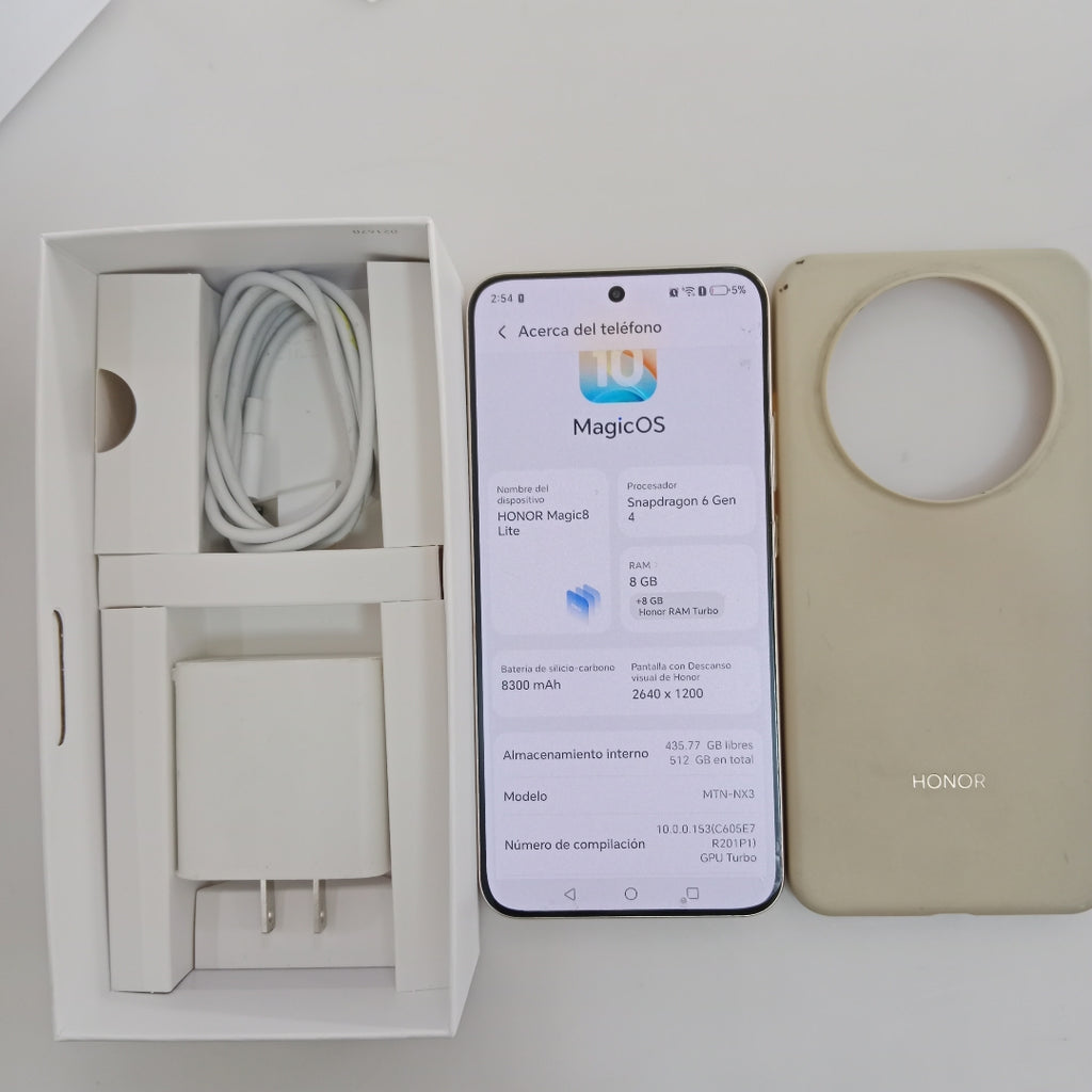 CELULAR HONOR MAGIC 8 LITE MTN-NX3 (2025) 512 GB 8 GB RAM (SEMINUEVO)