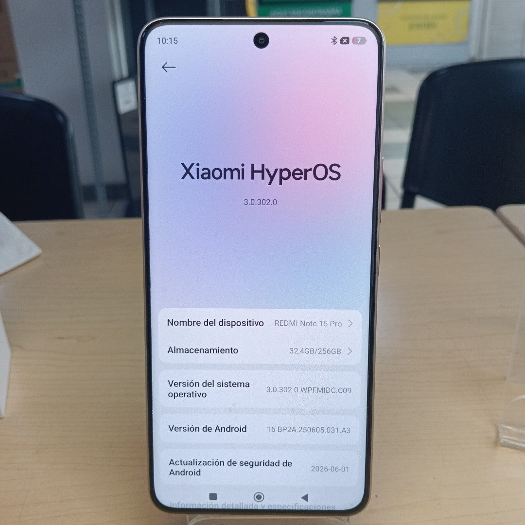 CELULAR XIAOMI REDMI NOTE 15 PRO 25100RA69G (2025) 256 GB 8 GB RAM (SEMINUEVO)