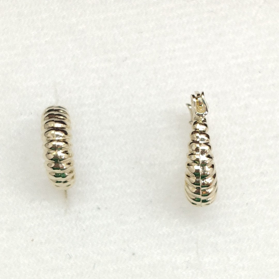 ARETES ARRACADA ESTRIADAS 14K 1 GR (NUEVO)