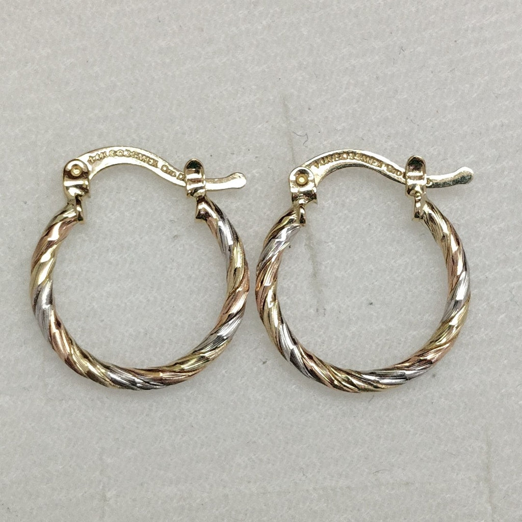 ARETES ARRACADAS COMBINADAS 14K 2.1 GR (NUEVO)