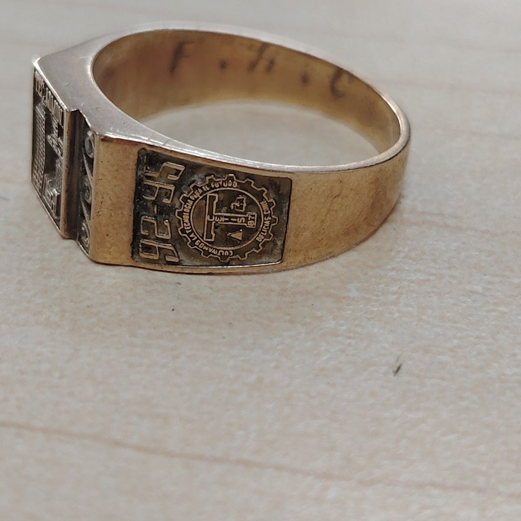 ANILLO DE GRADUACIÓN ORO 10 K 3.9 GRMS (SEMINUEVO)