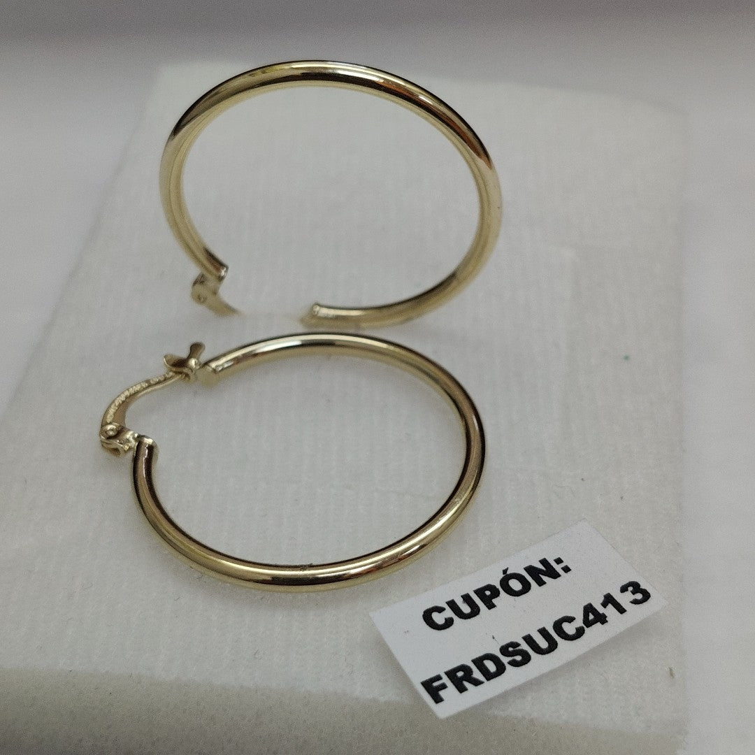 ARETES TEJIDO ARRACADAS LISAS 14K 1.5 GR (NUEVO)