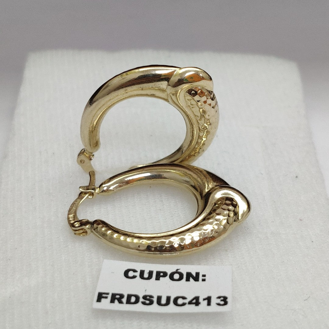 ARETES ARRACADAS ENTRELAZADAS 14K 2.5 GR (NUEVO)