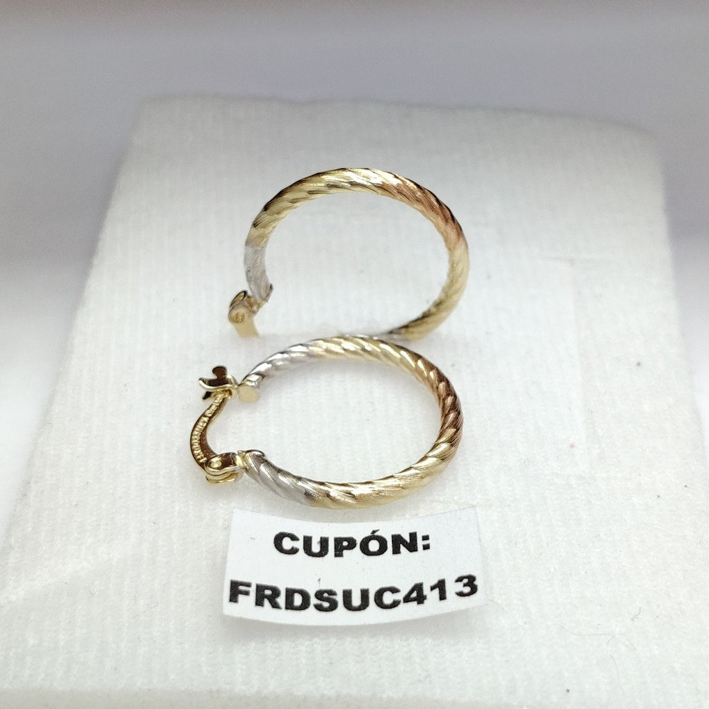 ARETES TEJIDO ARRACADAS TZL COMBINADAS 14K 1.8 GR (NUEVO)