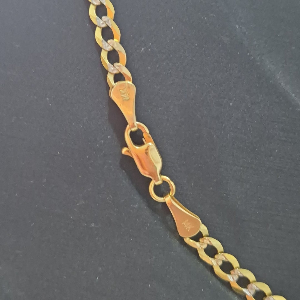 CADENAS BARBADA DIAMANTADA ORO 14K 60 CM 9.4 GR (NUEVO)
