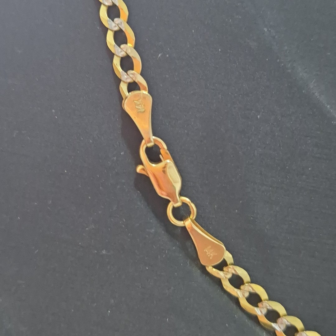 CADENAS BARBADA DIAMANTADA ORO 14K 60 CM 9.4 GR (NUEVO)