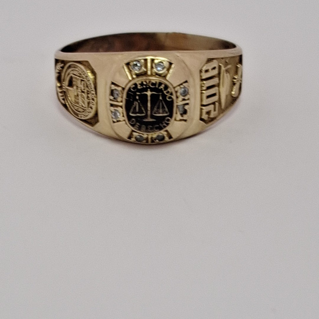 ANILLO DE GRADUACIÓN ORO 10 K 4.3 GRMS (SEMINUEVO)