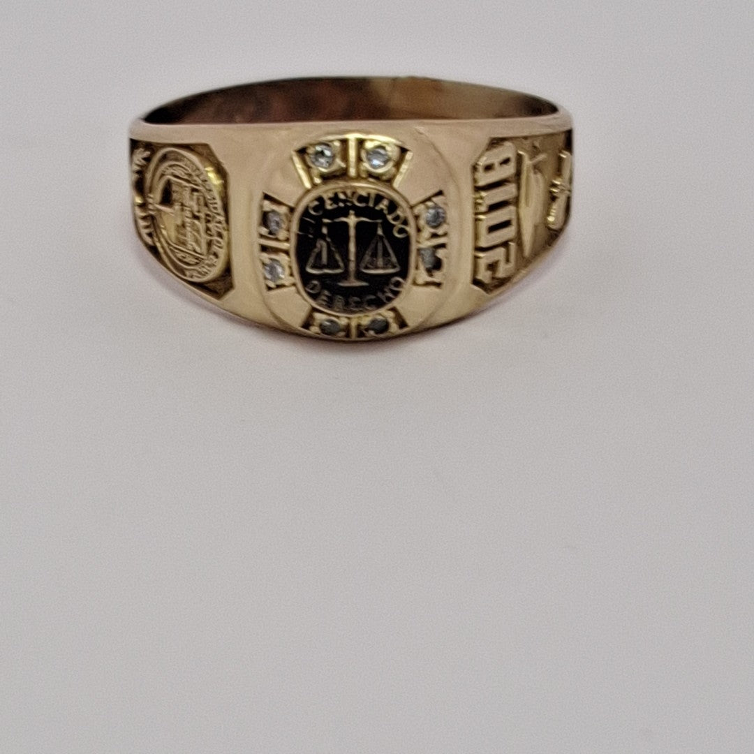 ANILLO DE GRADUACIÓN ORO 10 K 4.3 GRMS (SEMINUEVO)