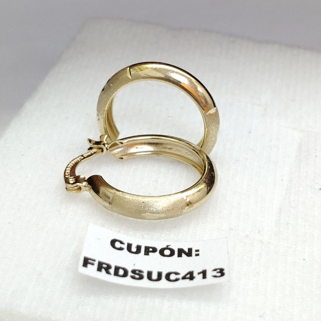 ARETES TEJIDO ARRACADA SATINADA 14K 2.5 GR (NUEVO)
