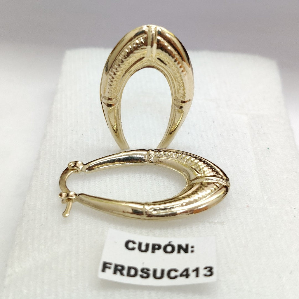 ARETES ARRACADAS ESTRIADAS 14K 2.6 GR (NUEVO)