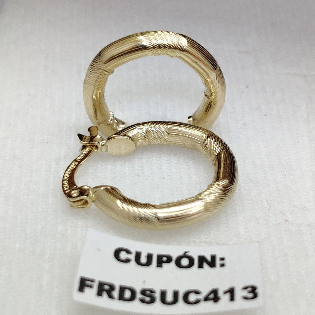 ARETES TEJIDO ARRACADAS CON DISEÑO 14K 2.7 GR (NUEVO)