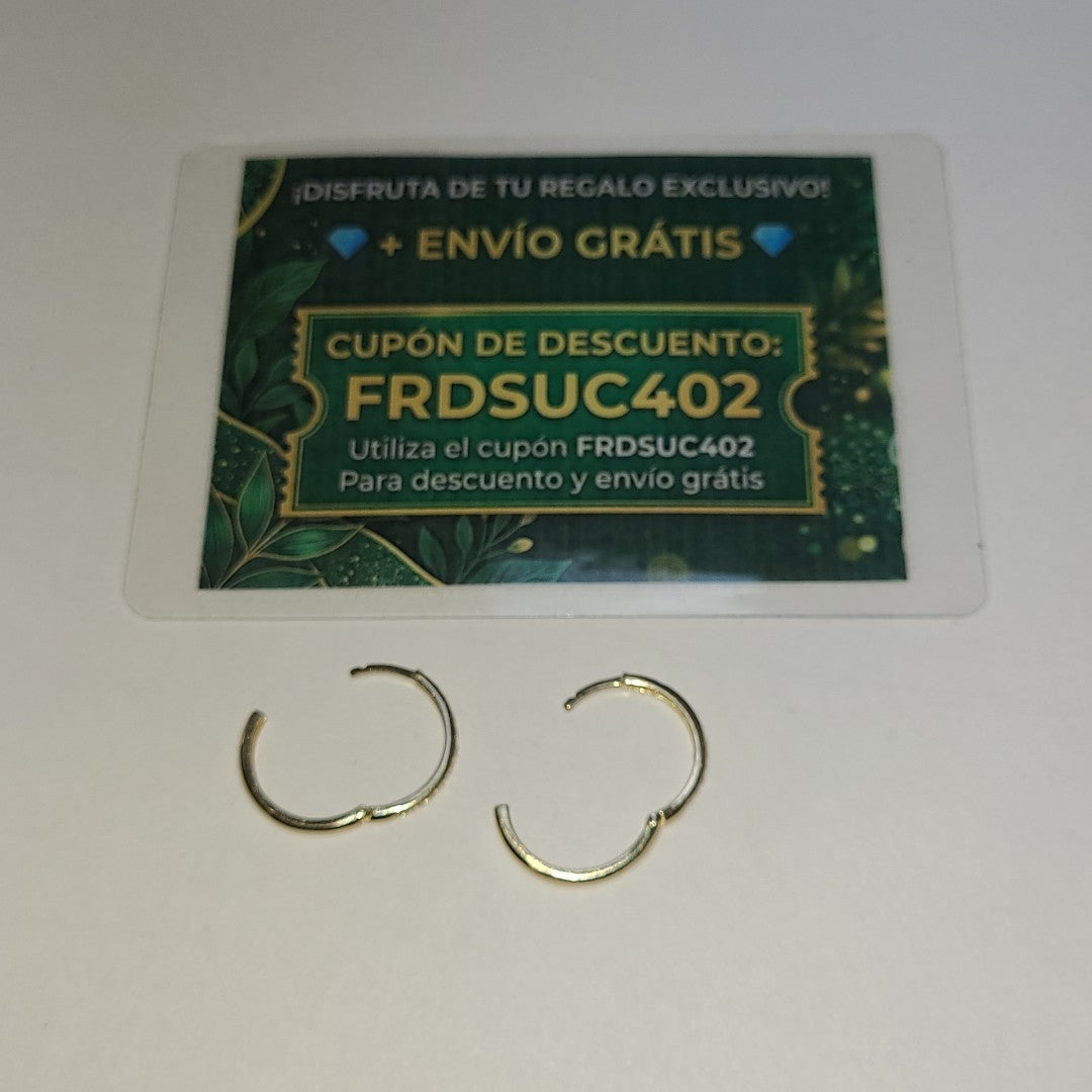 ARETES ARRACADAS C CIRCONIAS 14K 2 GR (NUEVO)