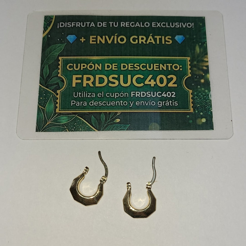 ARETES TEJIDO ARRACADA FACETADA 14K 1.3 GR (NUEVO)