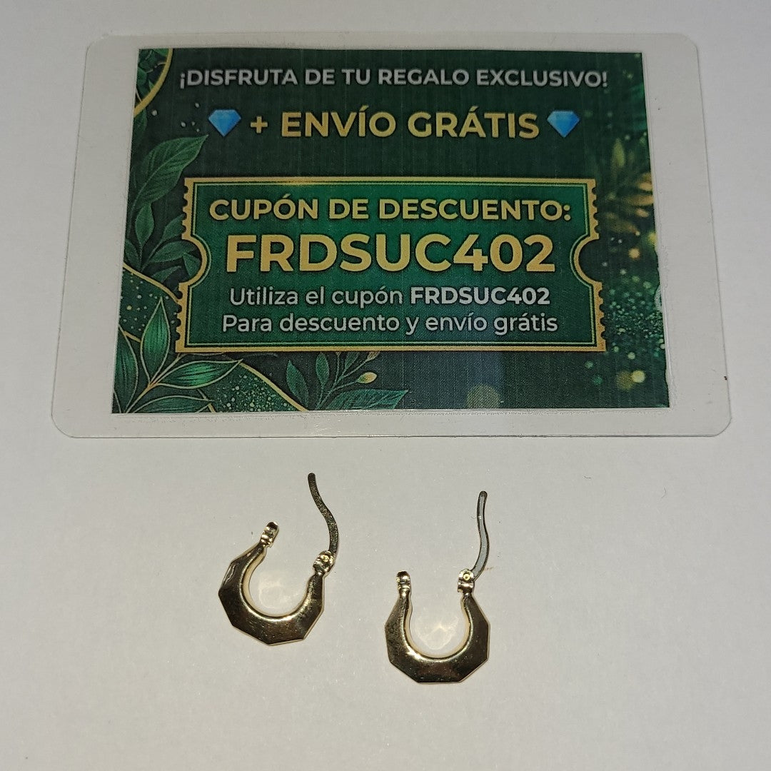 ARETES TEJIDO ARRACADA FACETADA 14K 1.3 GR (NUEVO)