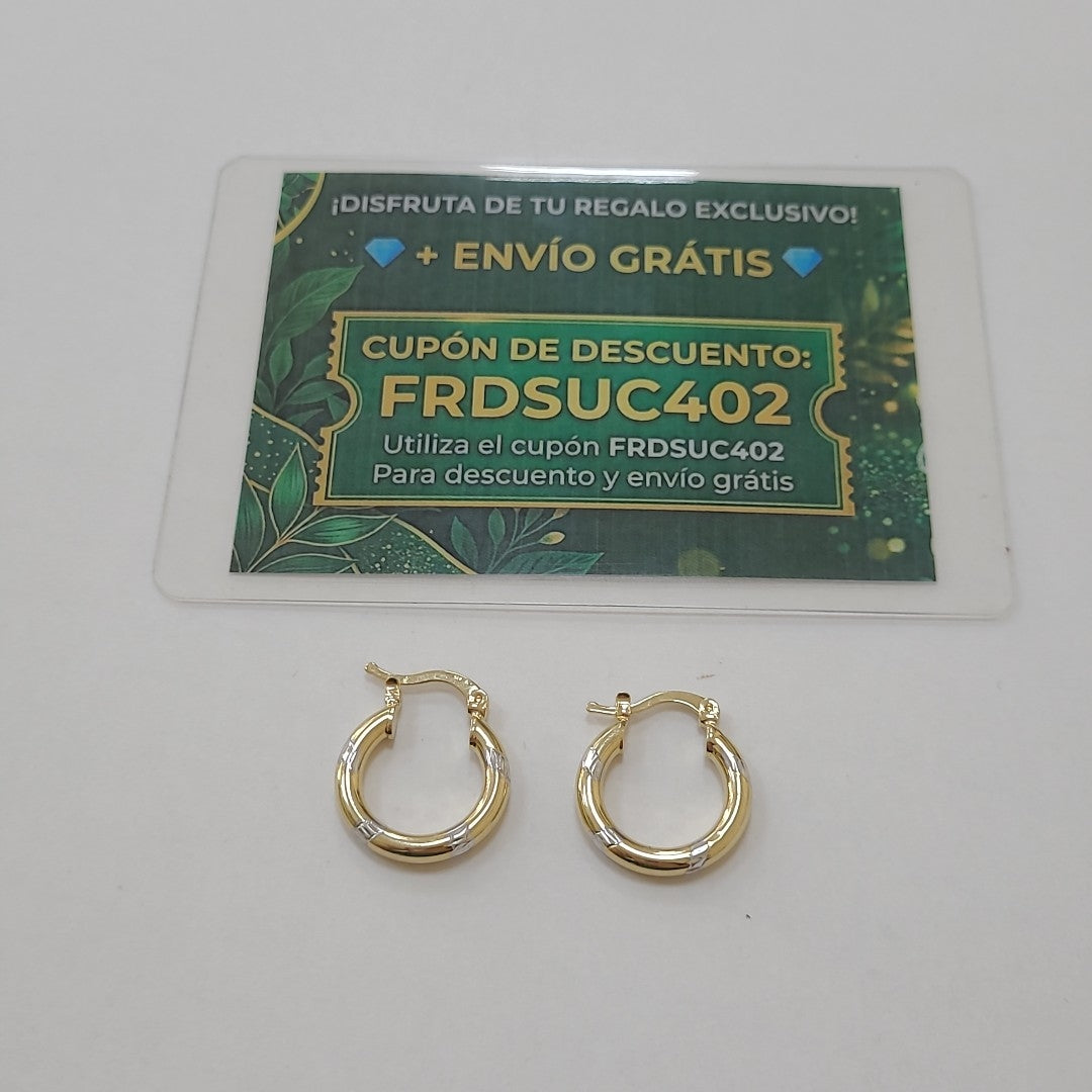 ARETES ARRACADAS COMBINADAS 14K 1.6 GR (NUEVO)