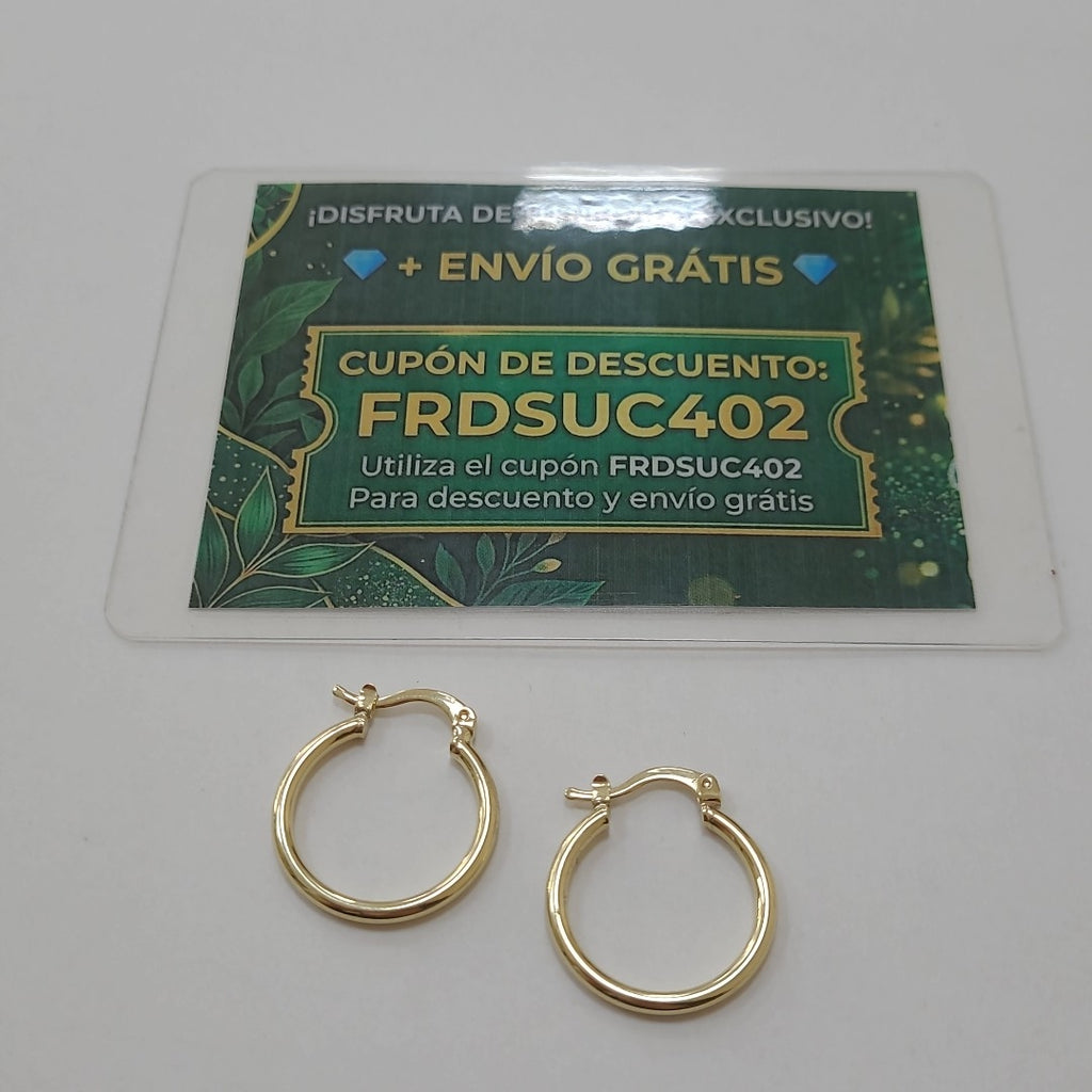 ARETES TEJIDO ARRACADAS LISAS 14K 1.2 GR (NUEVO)