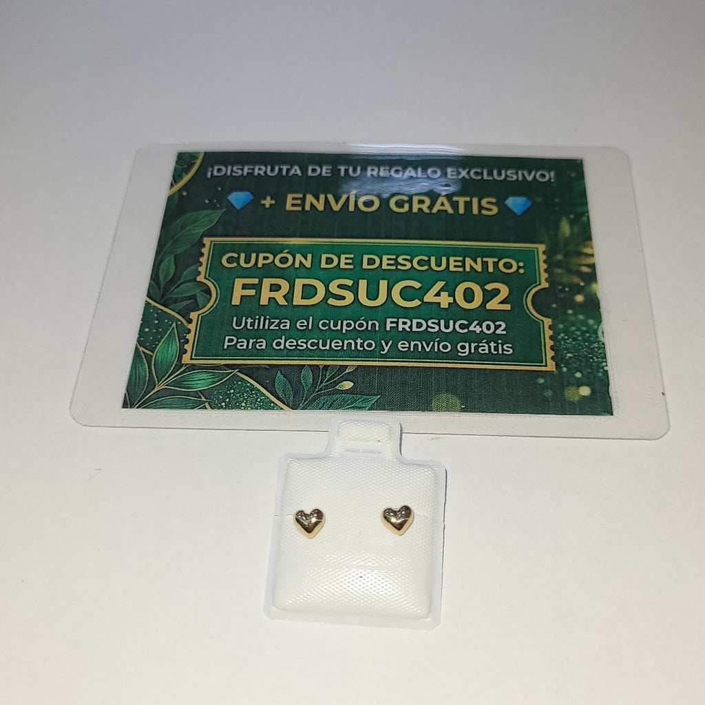 BROQUELES BROQUEL FIG CORAZON LISO 14K 0.1987 GR (NUEVO)