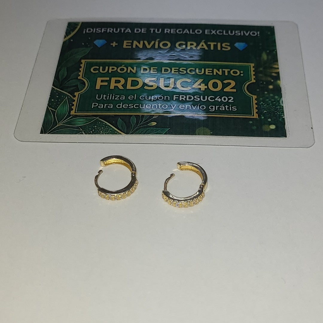 ARETES HUGGIES C CIRCONIA 14K 1.7 GR (NUEVO)
