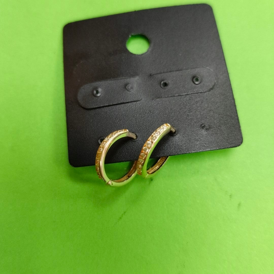 ARETES HUGGIES C CIRCONIA 14K 1.6 GR (NUEVO)