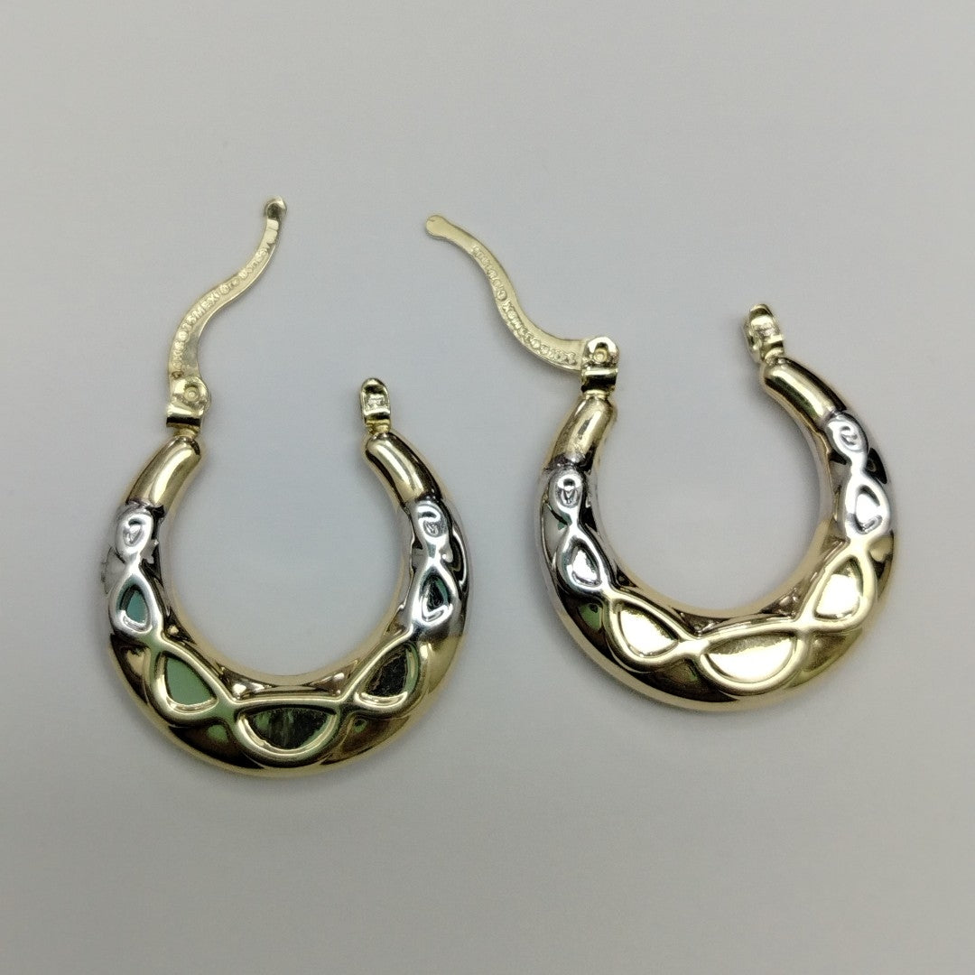 ARETES ARRACADAS COMBINADAS CON INFINITO 14K 2.2 GR (NUEVO)