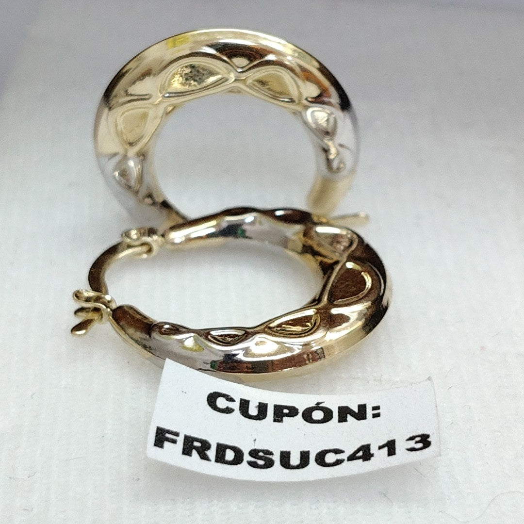 ARETES ARRACADAS COMBINADAS CON INFINITO 14K 2.3 GR (NUEVO)