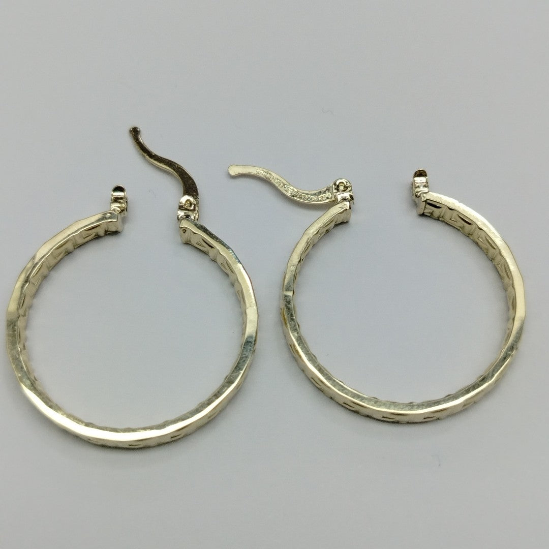 ARETES TEJIDO ARRACADA CON GRECAS 14K 2.6 GR (NUEVO)