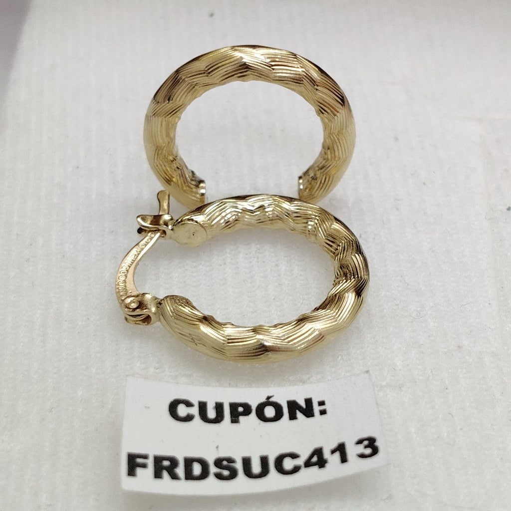 ARETES TEJIDO ARRACADAS ASTRIADAS 14K 1.9 GR (NUEVO)