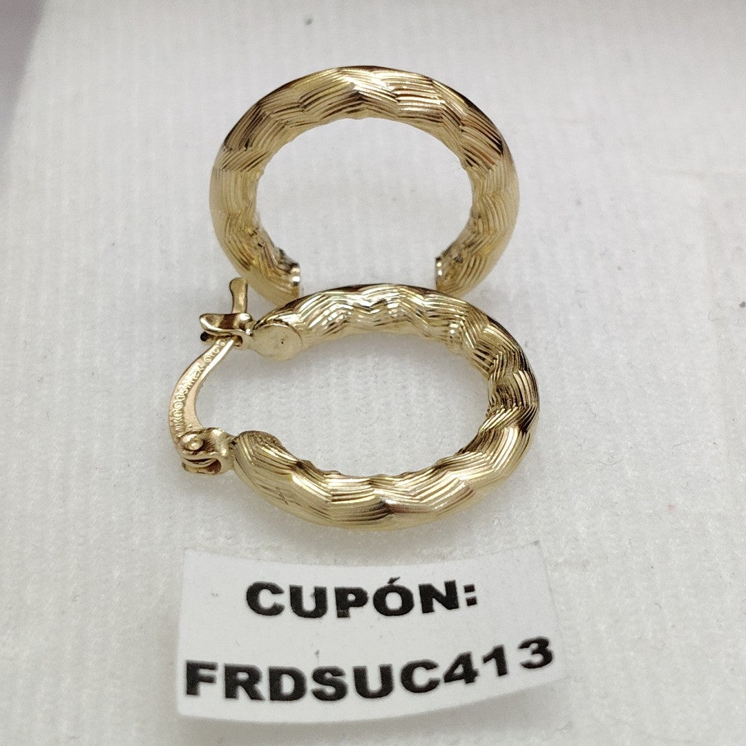 ARETES TEJIDO ARRACADAS ASTRIADAS 14K 1.9 GR (NUEVO)