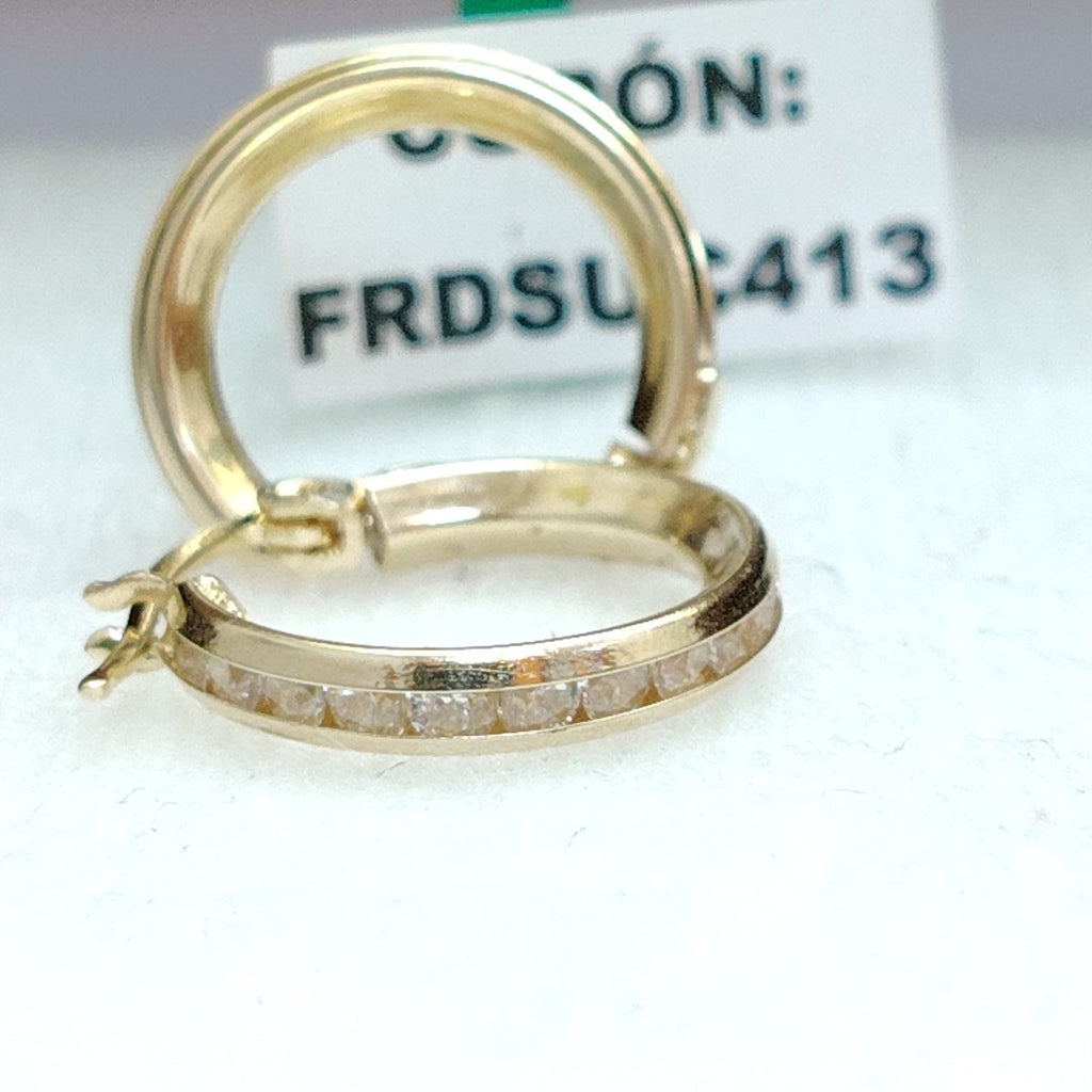 ARETES ARRACADAS CON CIRCONIAS 10K 1.4 GR (NUEVO)