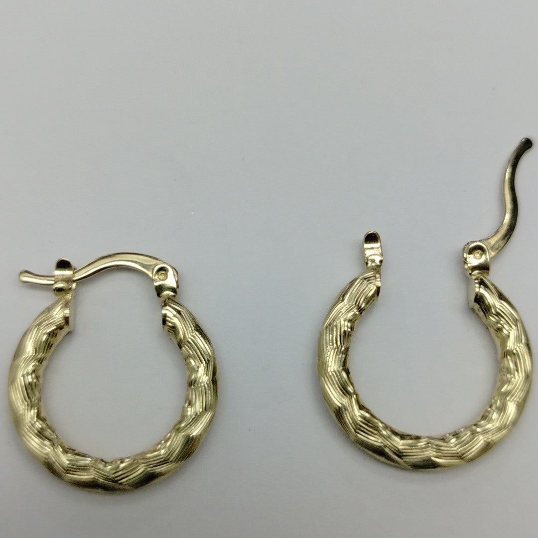 ARETES TEJIDO ARRACADAS ASTRIADAS 14K 1.9 GR (NUEVO)