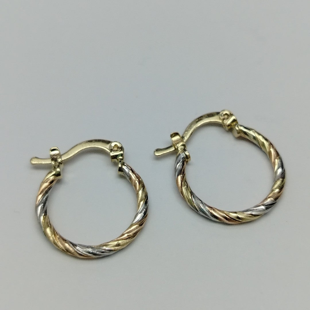 ARETES ARRACADAS COMBINADAS 14K 2.1 GR (NUEVO)