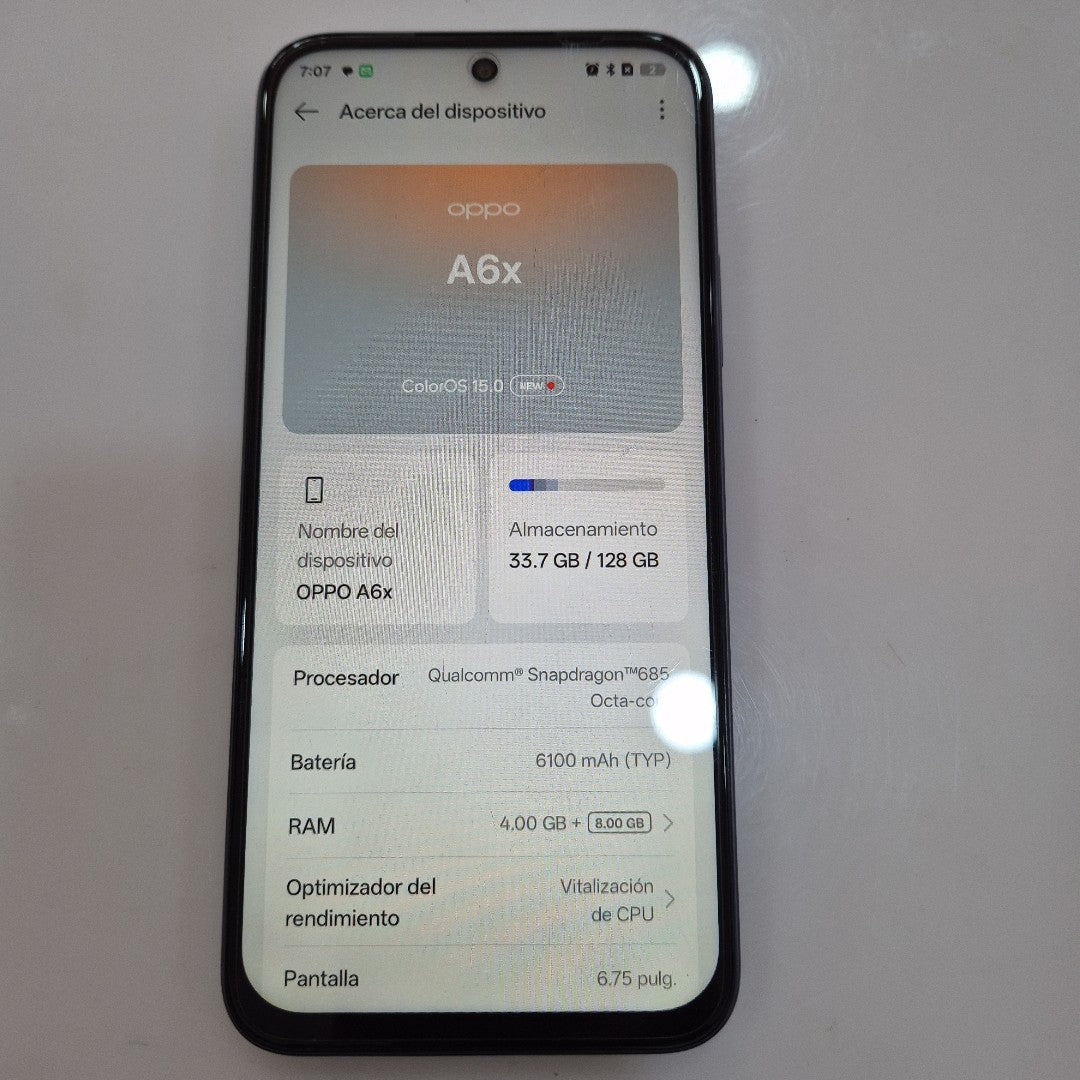 CELULAR OPPO A6X CPH2819 (2025) 128 GB 4 GB RAM (SEMINUEVO)