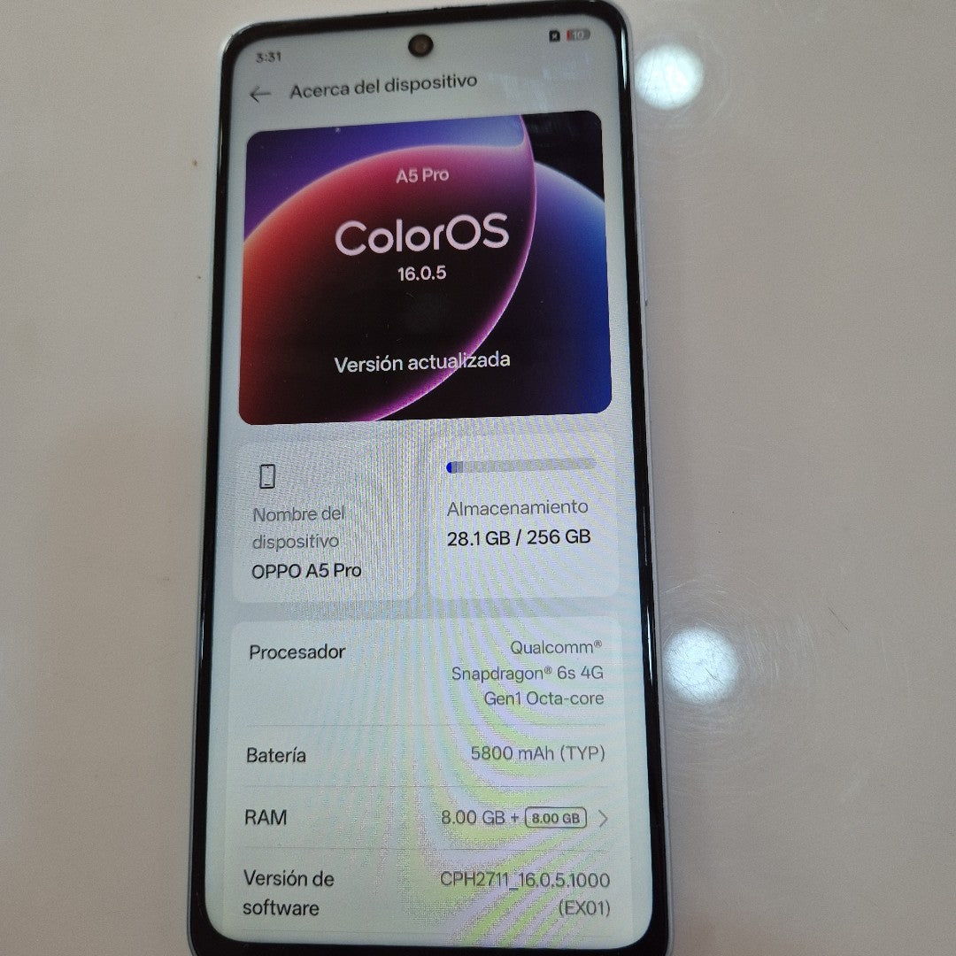 CELULAR OPPO A5 PRO CPH2711 (2025) 256 GB 8 GB RAM (SEMINUEVO)