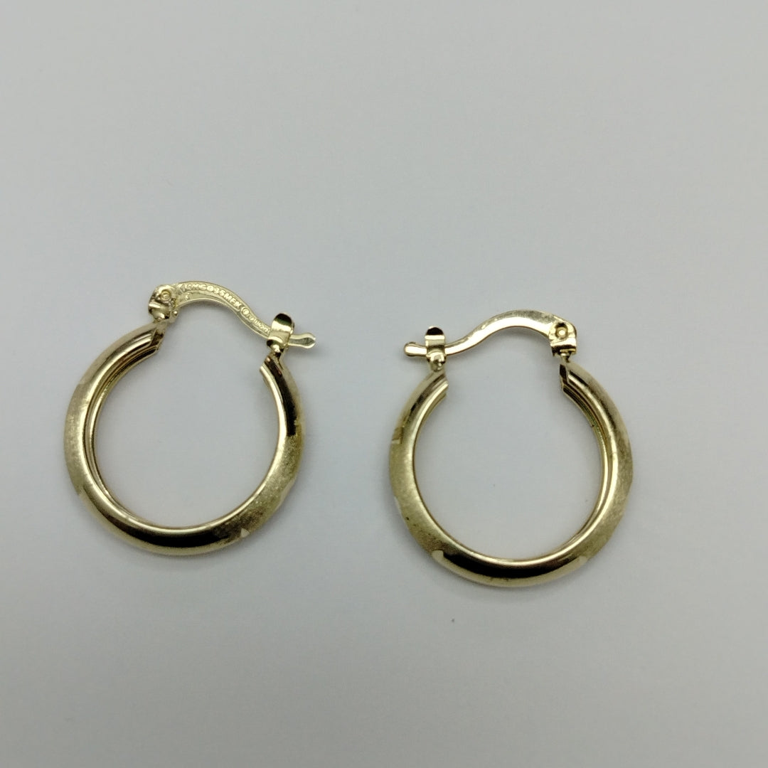 ARETES TEJIDO ARRACADA SATINADA 14K 2.5 GR (NUEVO)