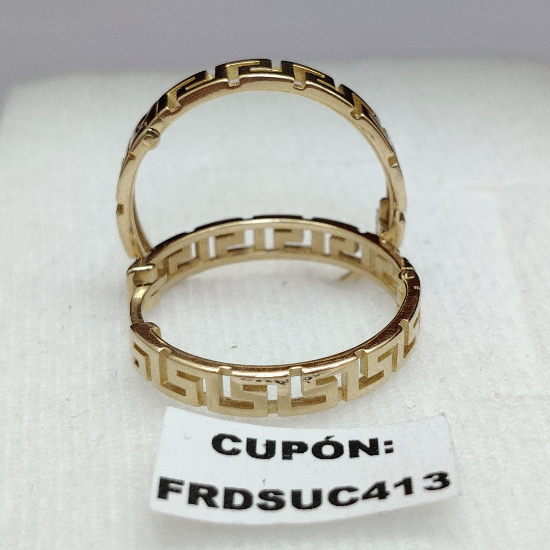 ARETES ARRACADA C GRECAS 14K 4.9 GR (NUEVO)
