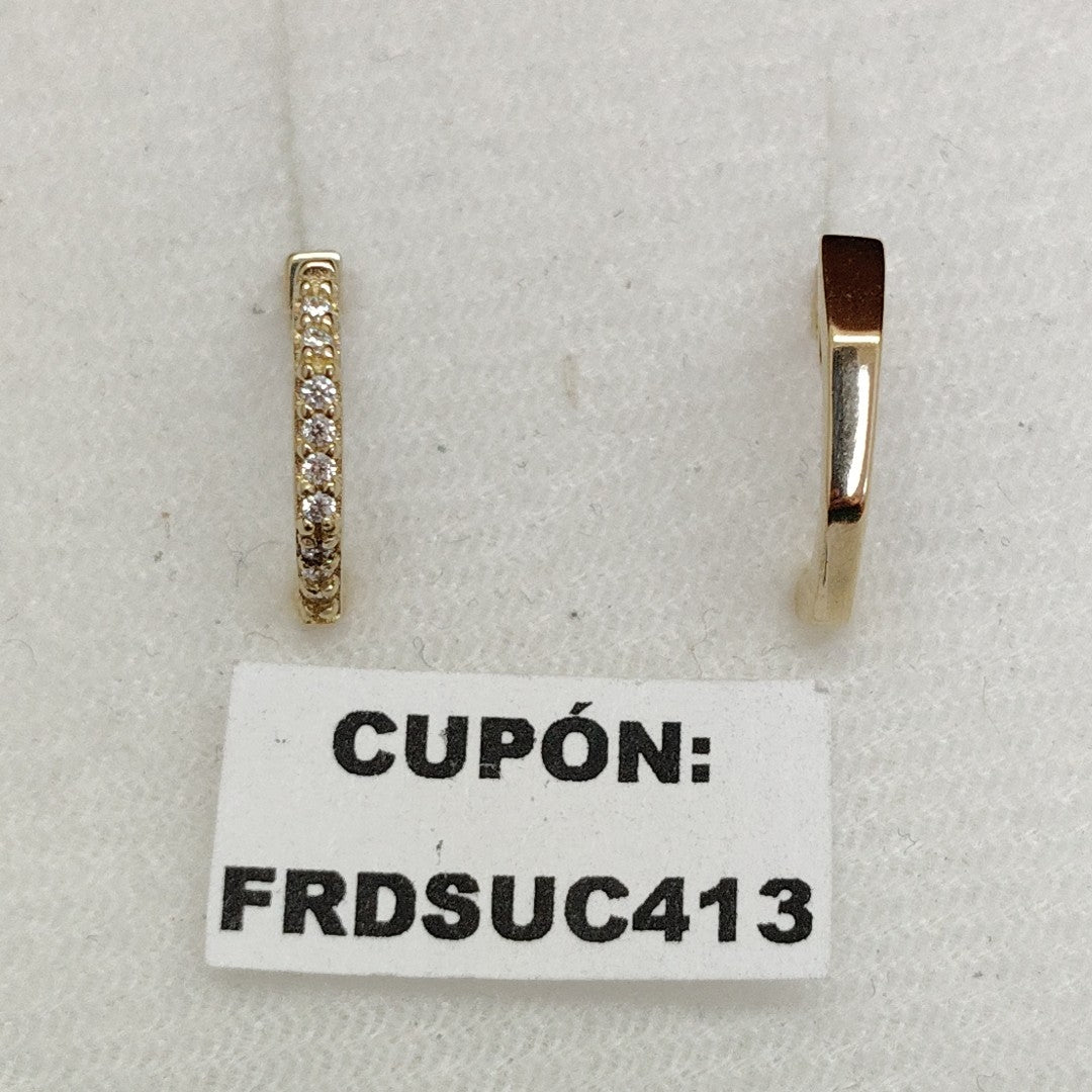 ARETES HUGIES C CIRCONIAS 14K 1.4 GR (NUEVO)