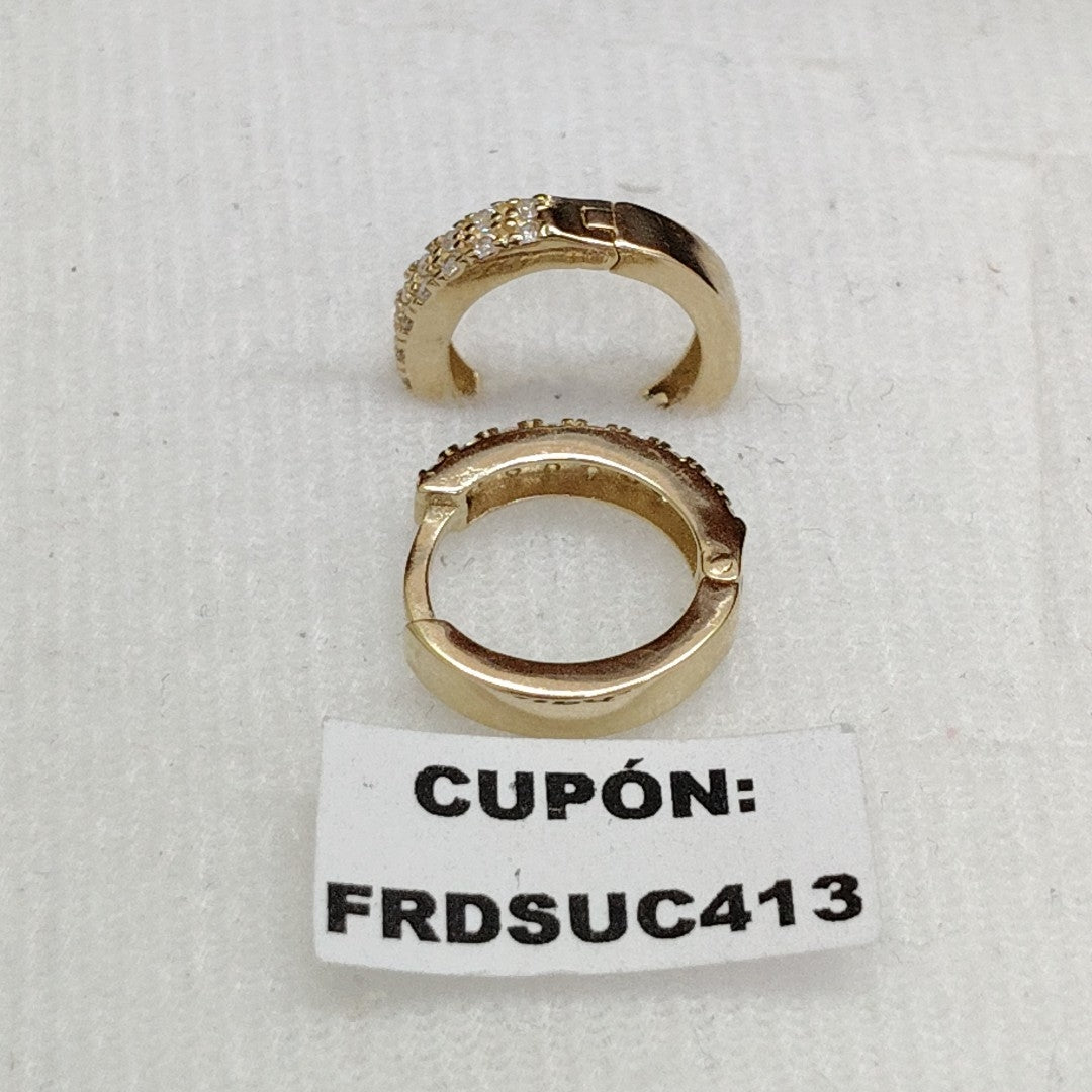 ARETES HUGGIES C CIRCONIA 14K 1.8 GR (NUEVO)