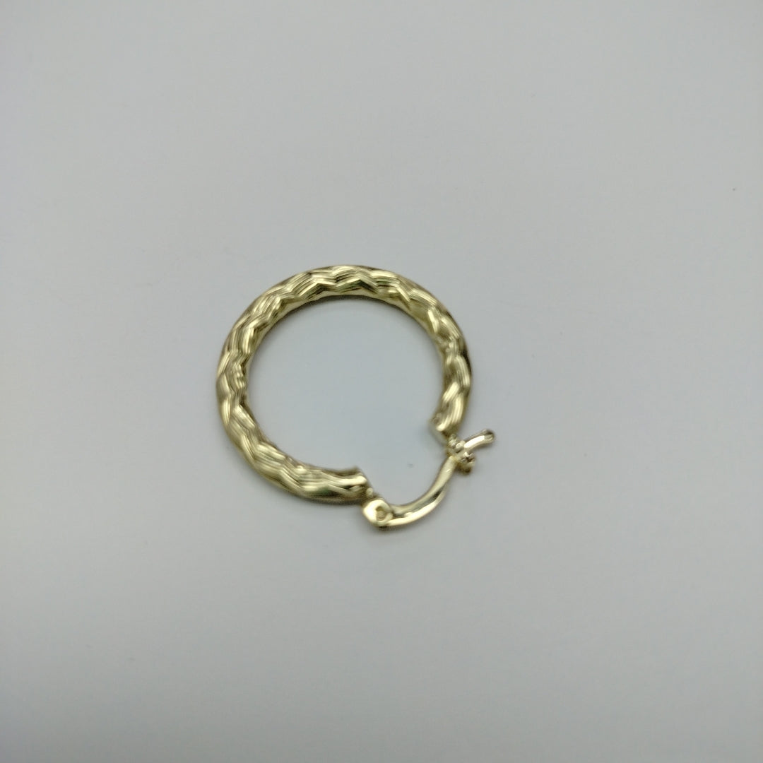 ARETES TEJIDO ARRACADA LABRADA 14K 2.6 GR (NUEVO)