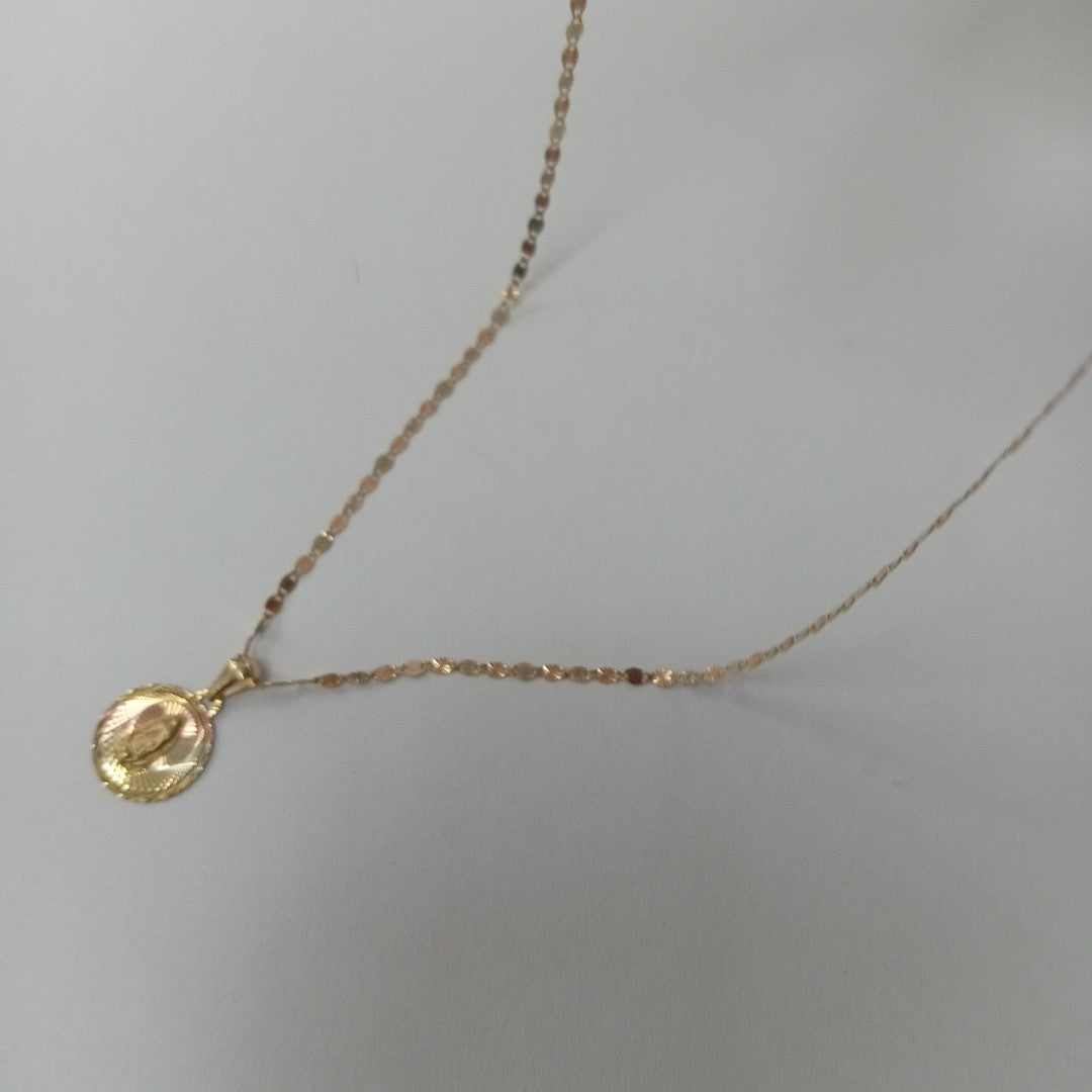 CADENA,MEDALLA RELIGIOSA ORO 10 K 1,60 GRMS (SEMINUEVO)