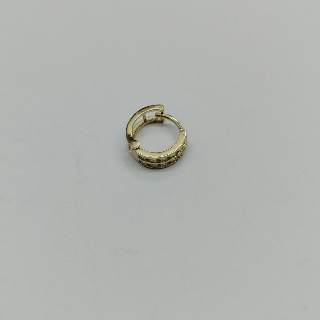 ARETES HUGGIES C CIRCONIAS 14K 1.7 GR (NUEVO)