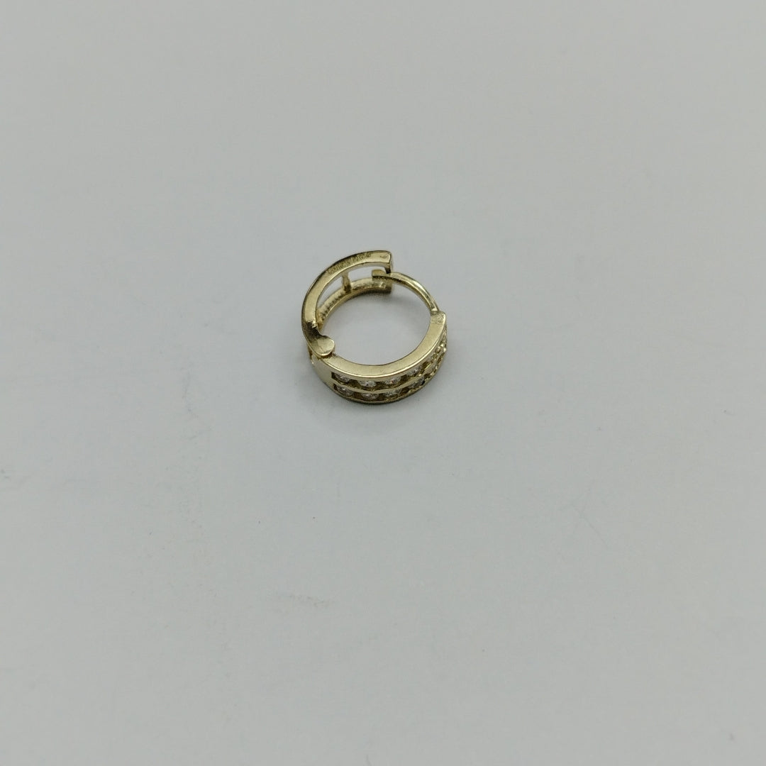ARETES HUGGIES C CIRCONIAS 14K 1.7 GR (NUEVO)