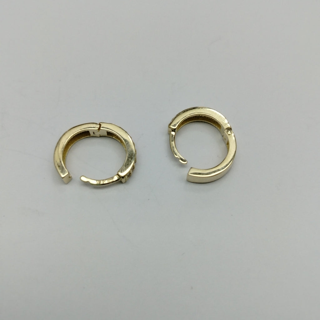 ARETES HUGGIES C CIRCONIAS 14K 2.2 GR (NUEVO)